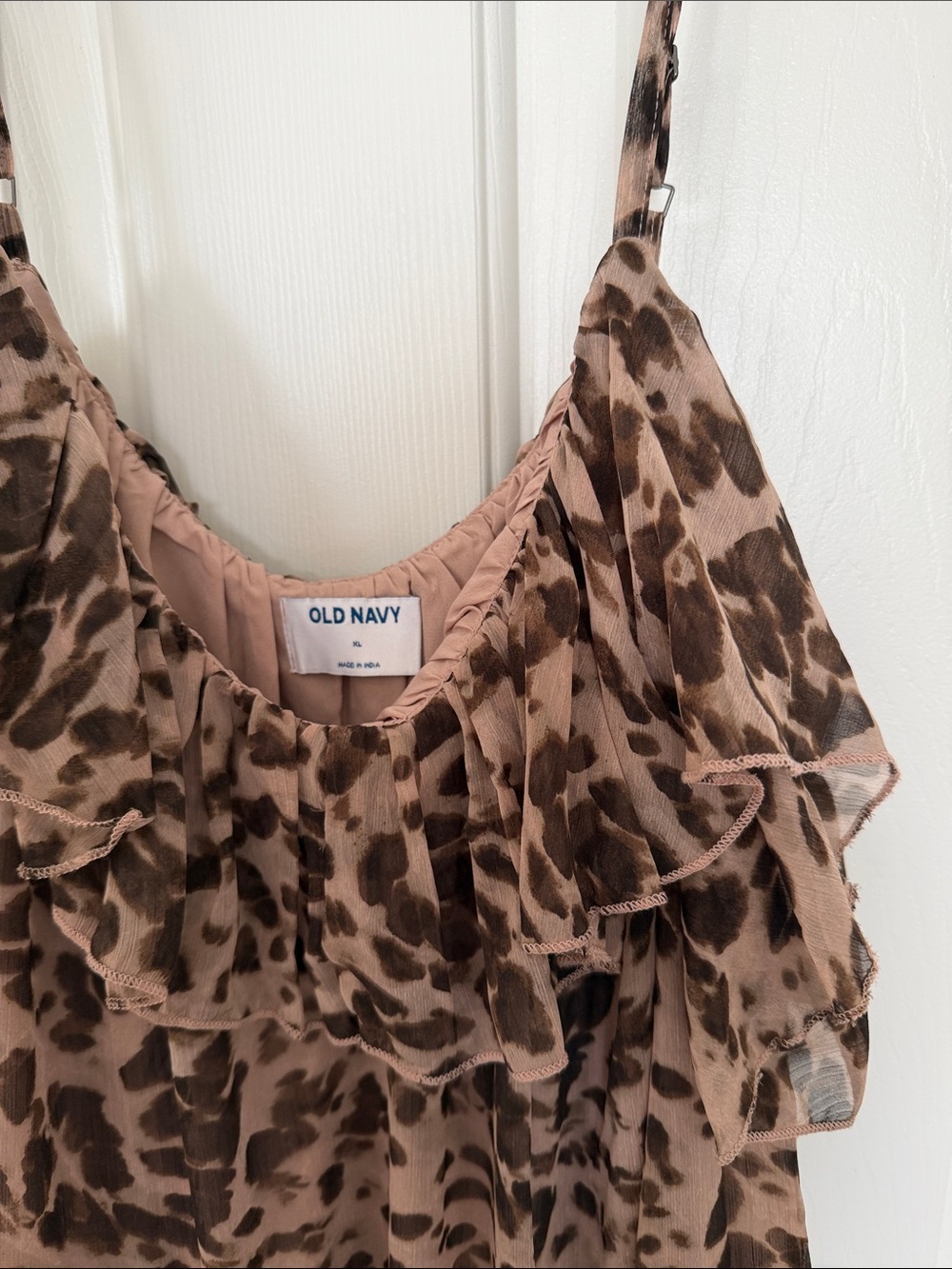 Old Navy Brown Leopard-Print Ruffle Mini Dress - Picture 2 of 5
